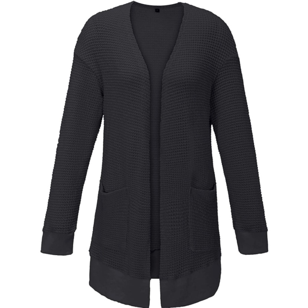 Black Cable Knit Open Front Cozy Cardigan 🍂 FALL VIBES